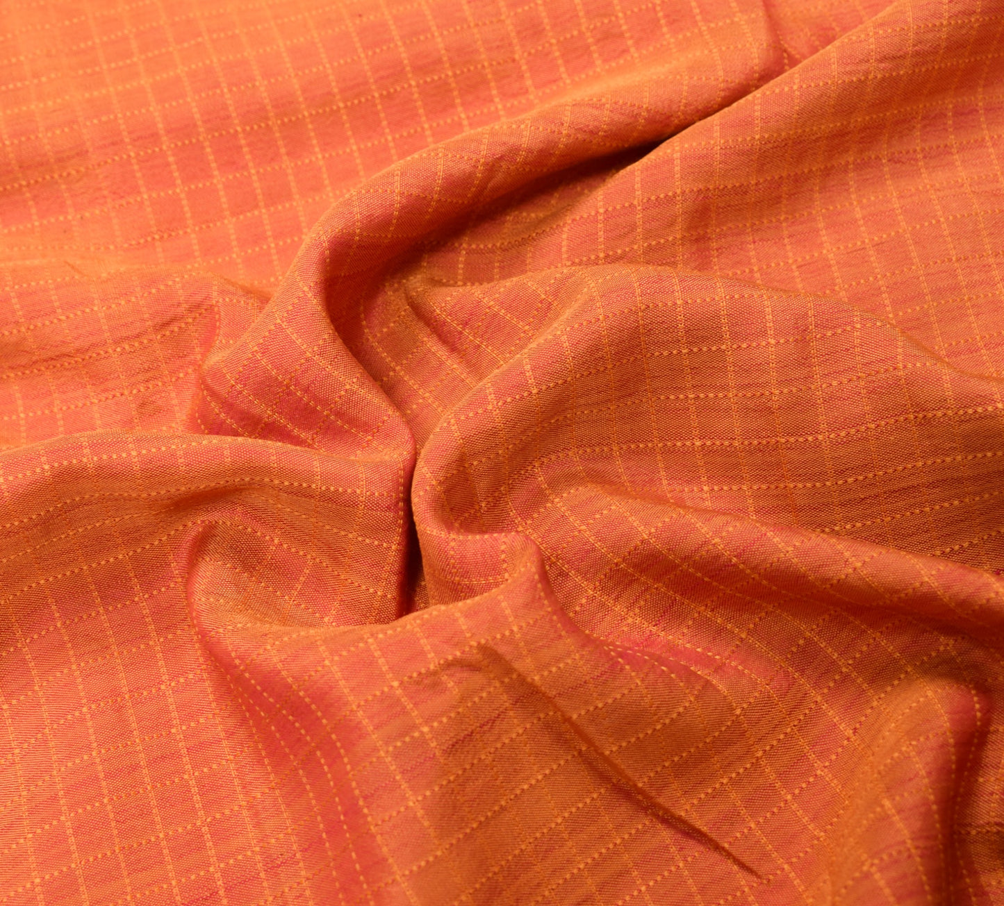 Sushila Vintage Mustard Dual Tone Sari Remnant Scrap Pure Silk Soft Craft Fabric