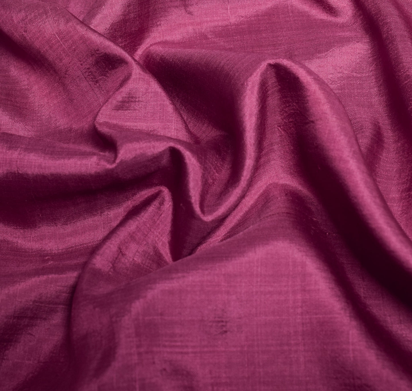 Sushila Vintage Dark Raspberry Sari Remnant Scrap Pure Silk Plain Craft Fabric