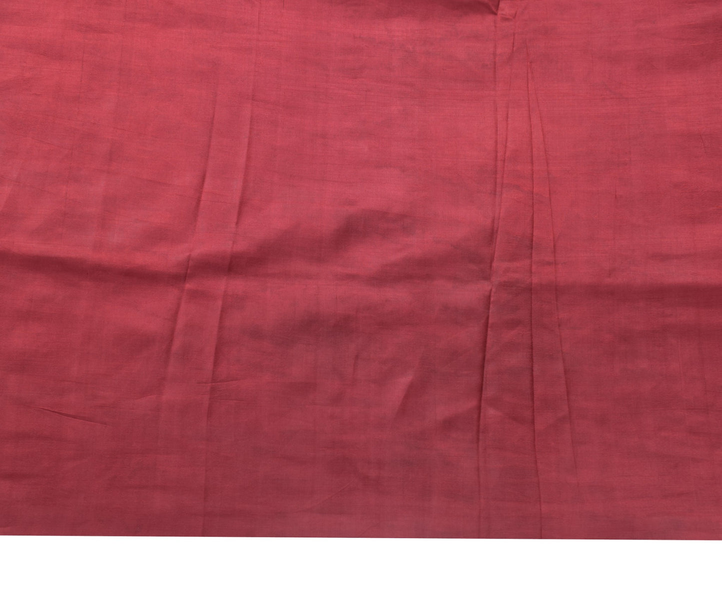 Sushila Vintage Maroon Sari Remnant Scrap Multi-Purpose Pure Silk Craft Fabric