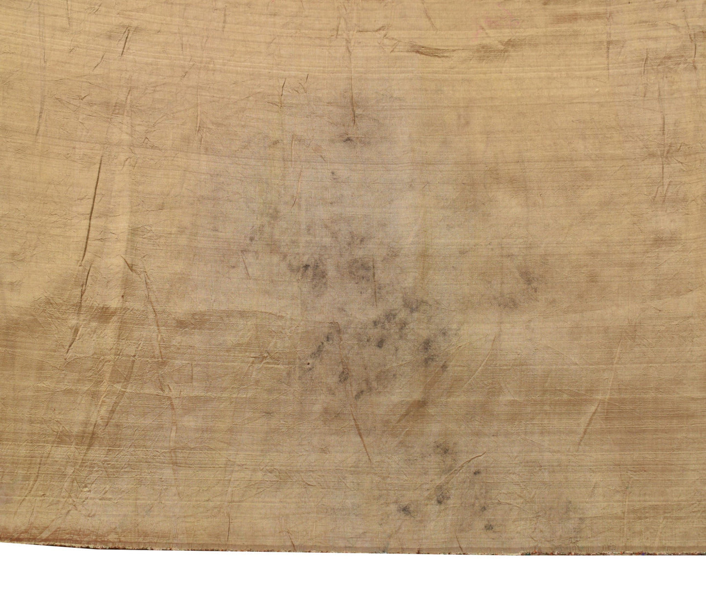 Sushila Vintage Brown Sari Remnant Scrap Indian Woven Pure Silk 4YD Craft Fabric