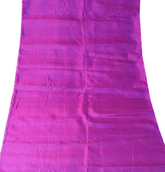Sushila Vintage Purple Sari Remnant Scrap Multi-Purpose Pure Silk Craft Fabric
