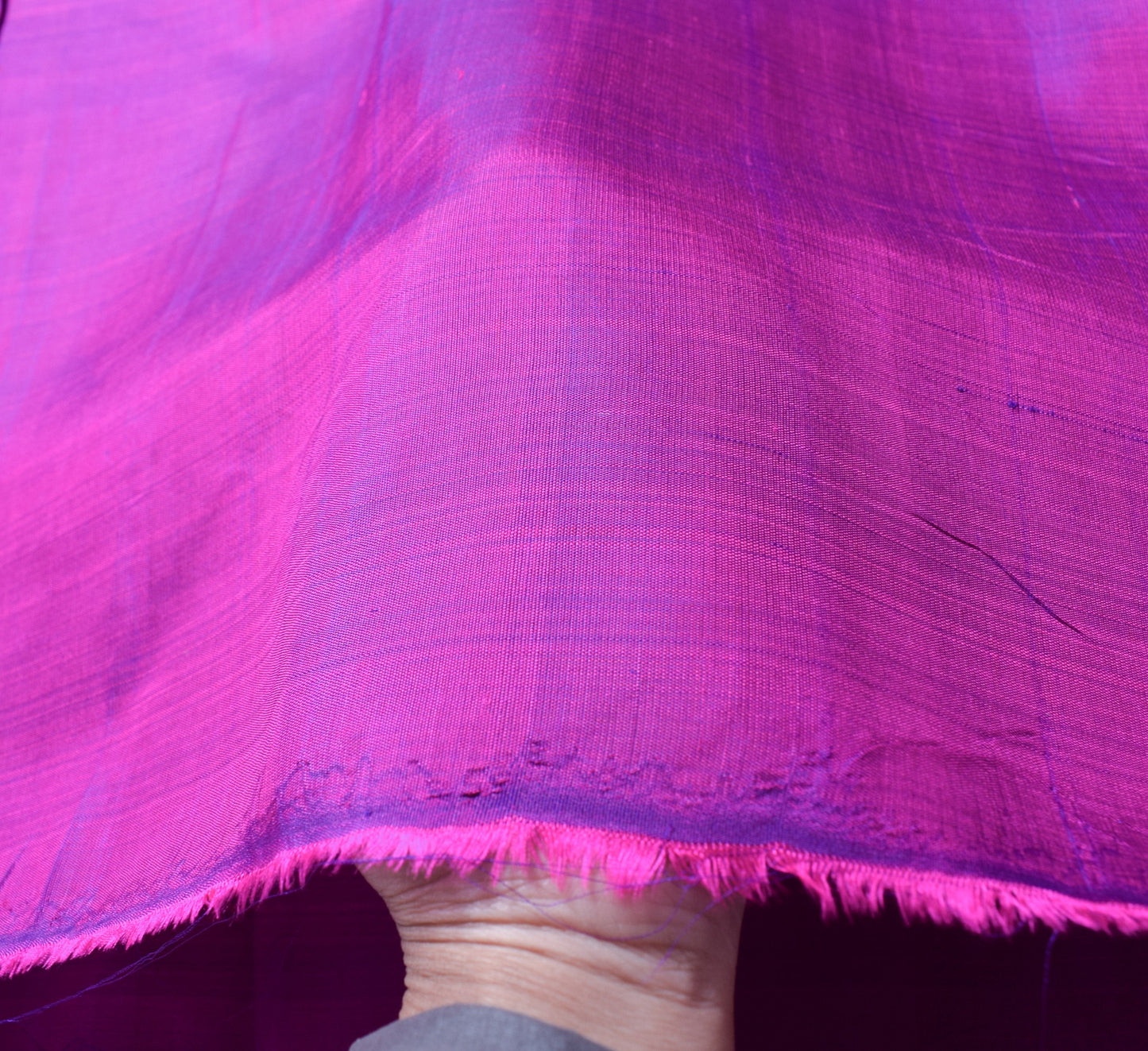 Sushila Vintage Purple Sari Remnant Scrap Multi-Purpose Pure Silk Craft Fabric