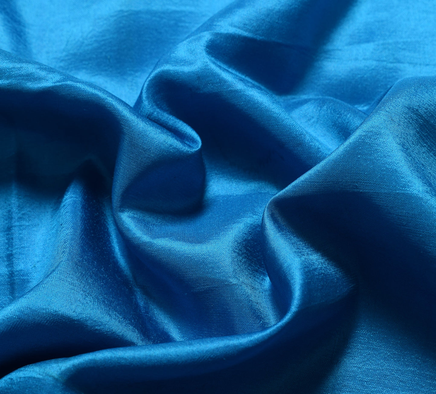Sushila Vintage Turquoise Blue Sari Remnant Scrap Pure Silk Indian Craft Fabric