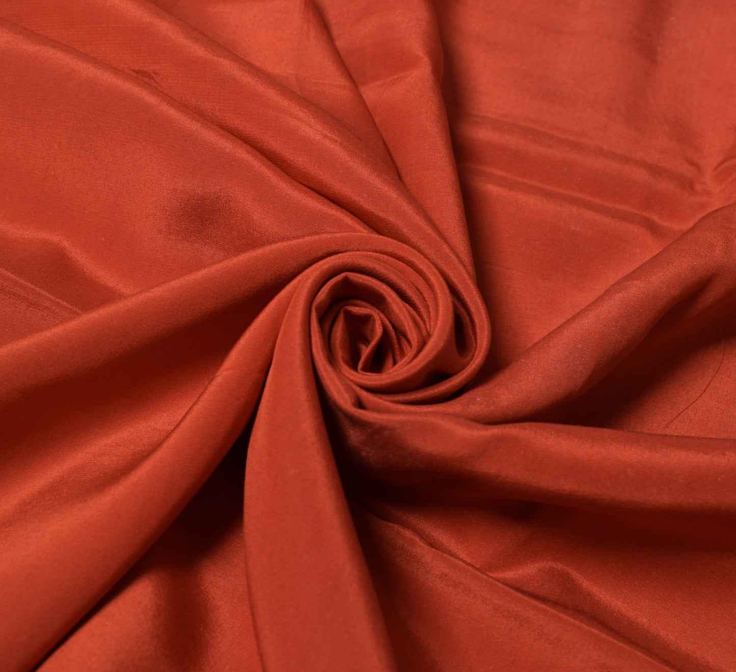 Sushila Vintage Rust Sari Remnant Scrap Pure Crepe Silk Indian Soft Craft Fabric