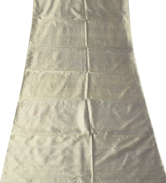 Sushila Vintage Gray Sari Remnant Scrap Pure Silk Multi-Purpose Craft Fabric