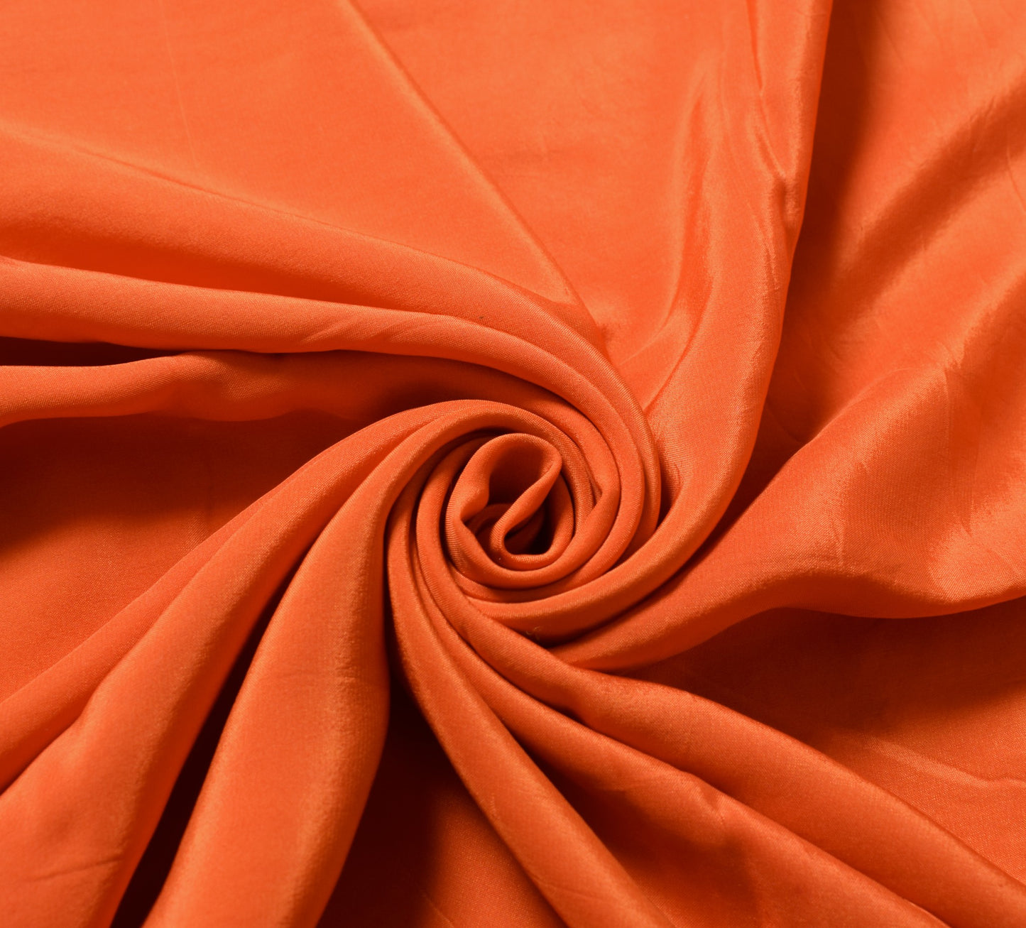 Sushila Vintage Pure Crepe Silk Sari Remnant Scrap Orange 4 Yard Craft Fabric