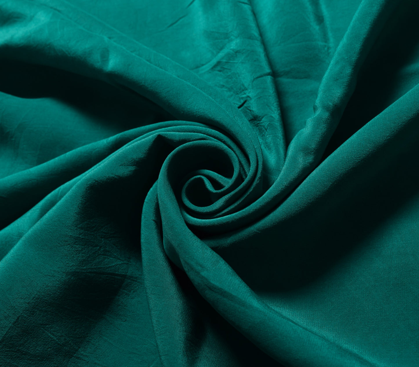 Sushila Vintage Teal Green Sari Remnant Scrap Pure Crepe Silk 4 Yds Craft Fabric
