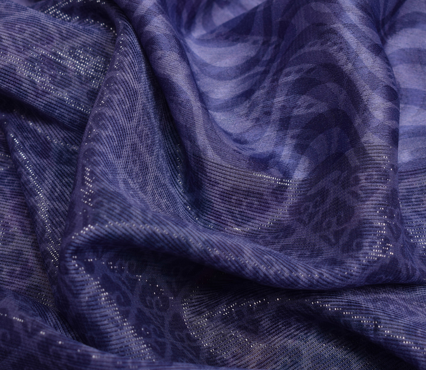 Sushila Vintage Purple Saree 100% Pure Georgette Silk Printed Floral Sari Fabric