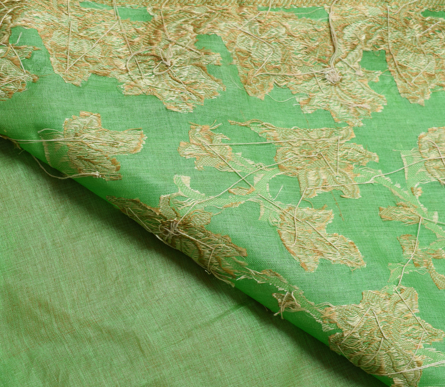 Sushila Vintage Peach Saree 100% Pure Silk Hand Beaded Sari With Blouse Fabric