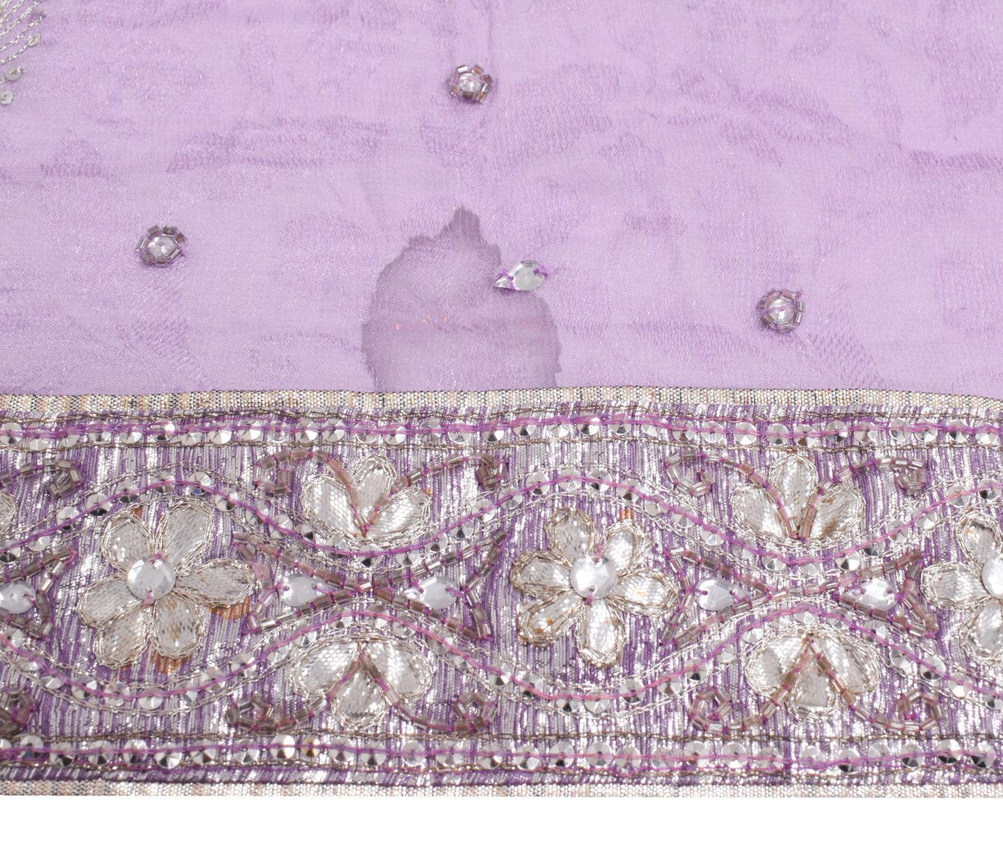 Sushila Vintage Lavender Designer Saree Georgette Silk Sari with Blouse Fabric