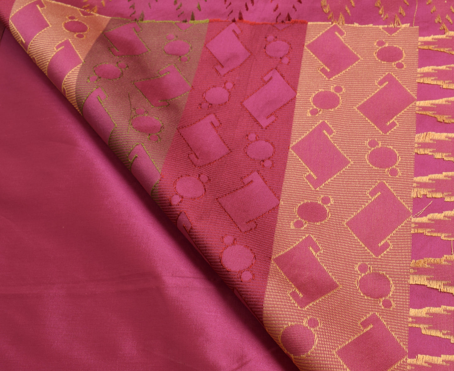 Sushila Vintage Indian Pink Saree Blend Silk All Over Woven Sari Craft Fabric