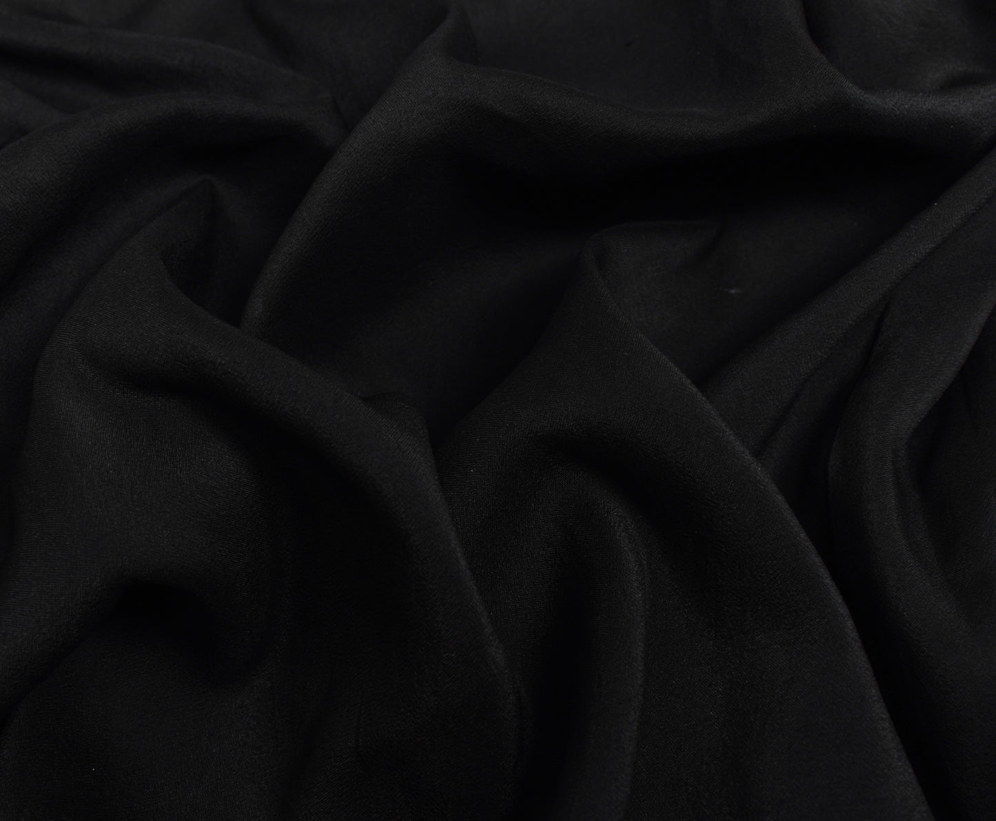 Sushila Vintage Black Saree 100% Pure Crepe Silk Hand Beaded Floral Sari Fabric