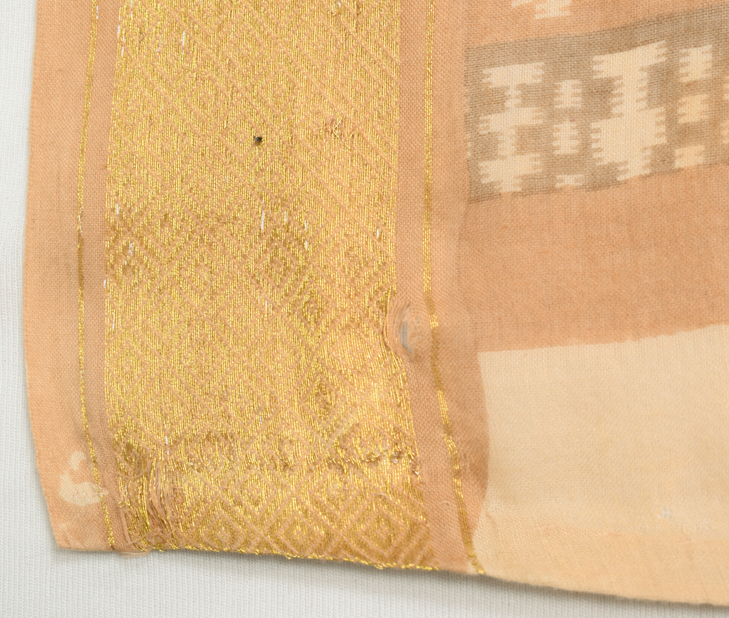 Sushila Vintage Brown Saree 100% Pure Cotton Printed Floral Sari Craft Fabric
