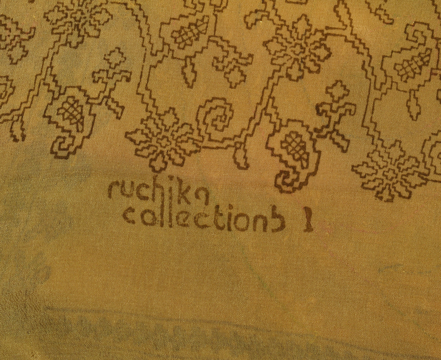 Sushila Vintage Green Branded Saree 100% Pure Silk Hand Beaded Sari Craft Fabric