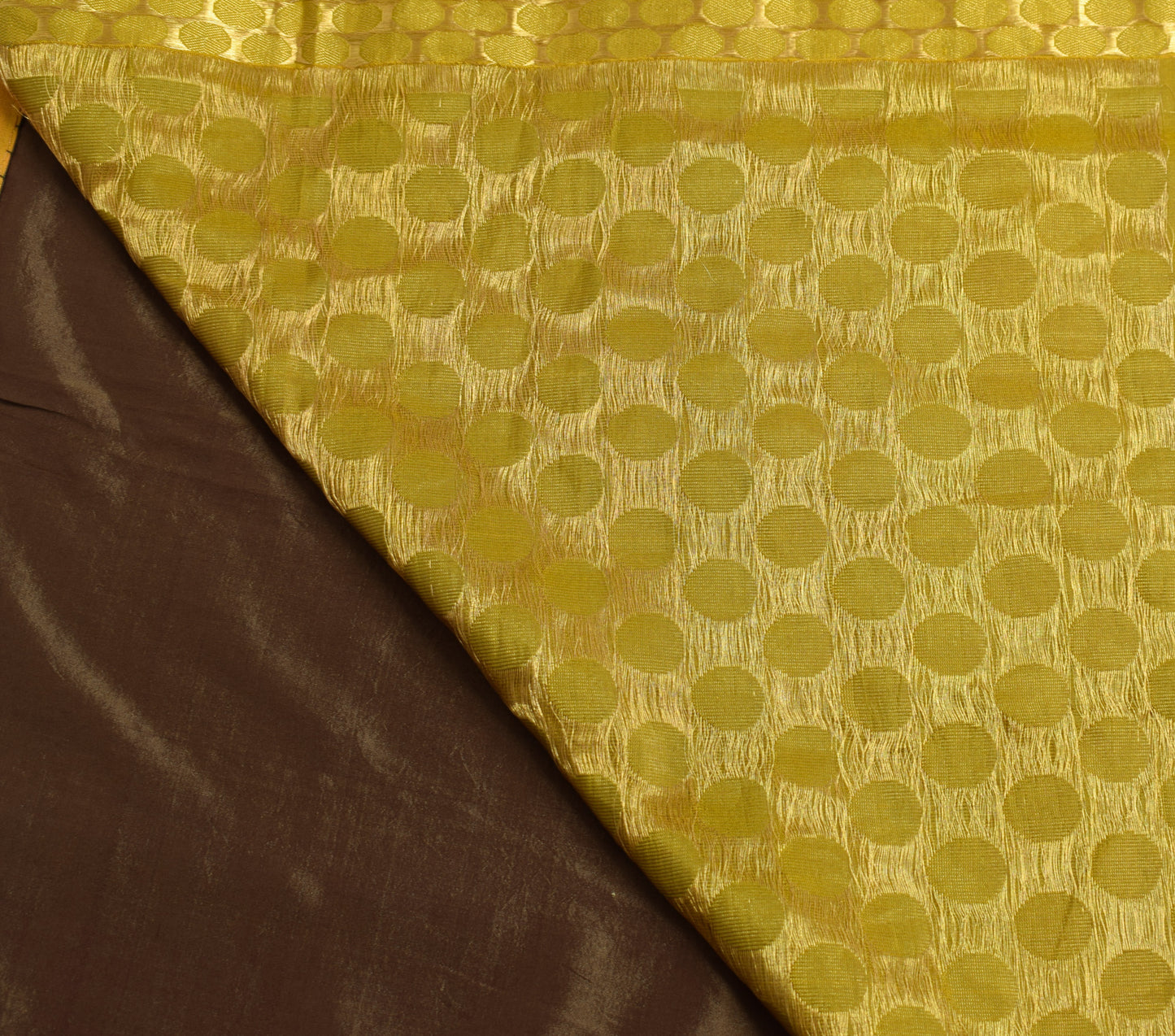 Sushila Vintage Green Dual Tone Saree 100% Pure silk Woven Polka Dot Sari Fabric