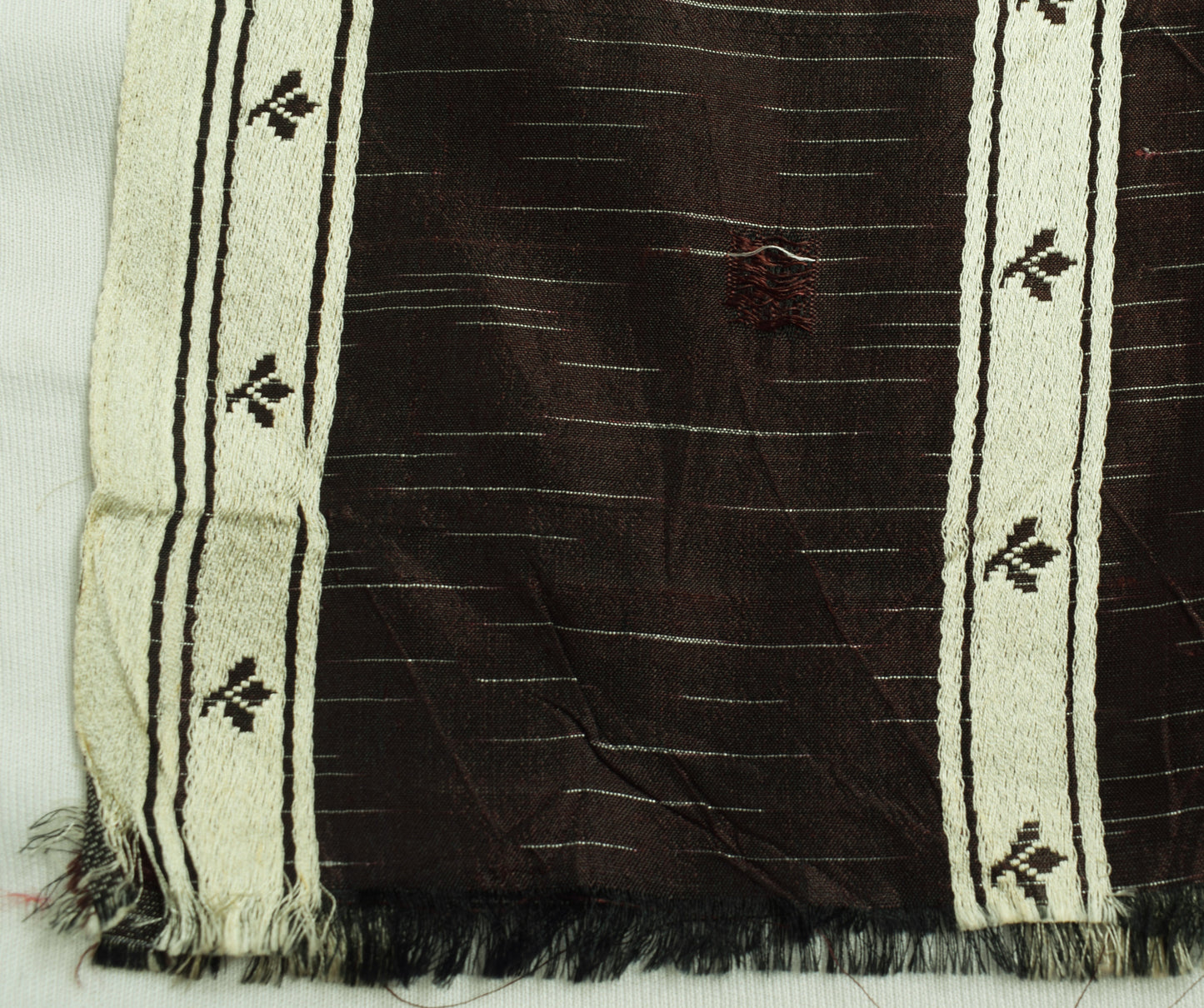 Sushila Vintage Maroon Saree 100% Pure Silk Hand Woven Soft Sari Craft Fabric