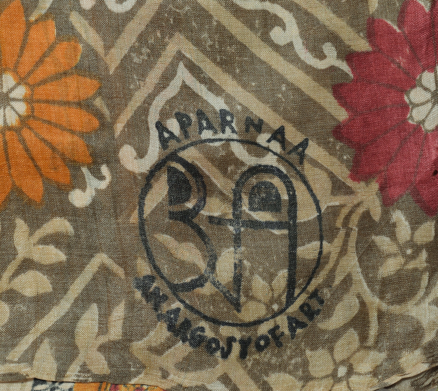 Sushila Vintage Gray Saree 100% Pure Silk Hand Block Printed Branded Sari Fabric