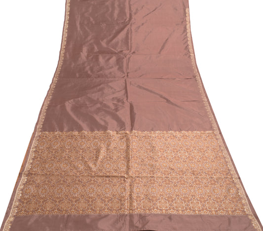 Sushila Vintage Indian Saree 100% Pure Silk Resham Woven Soft Sari Craft Fabric