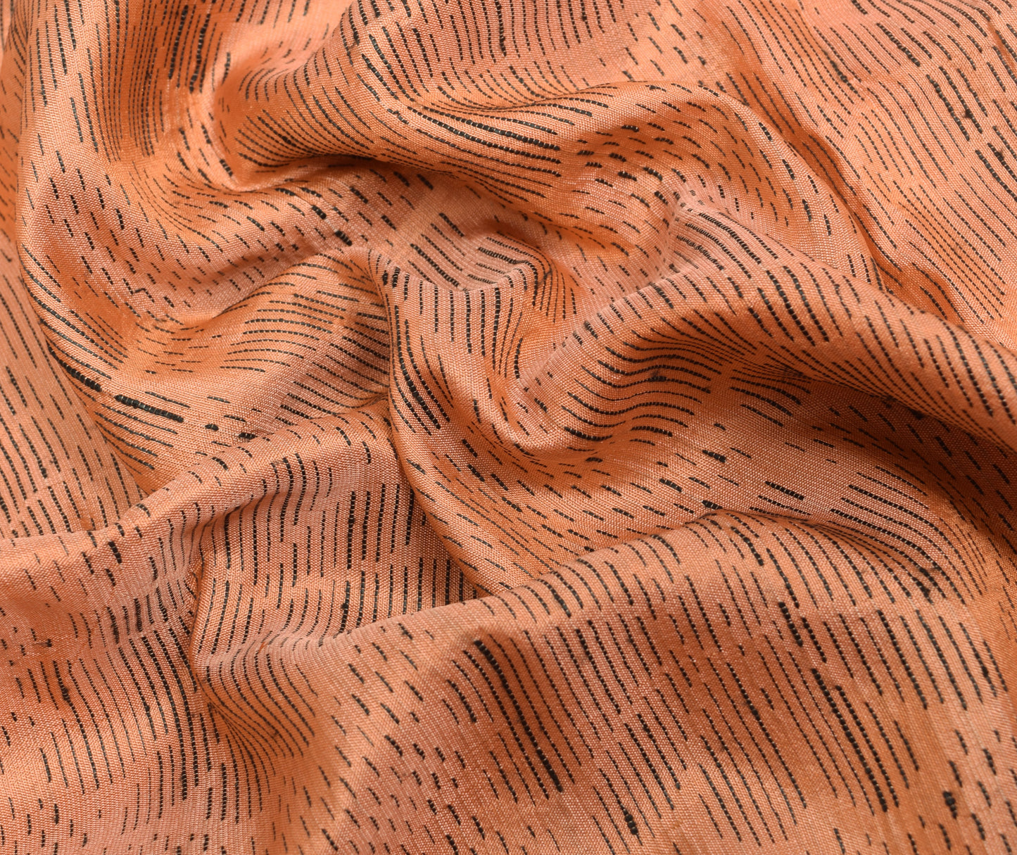 Sushila Vintage Peach Woven Indian Saree 100% Pure Silk Floral Sari Craft Fabric