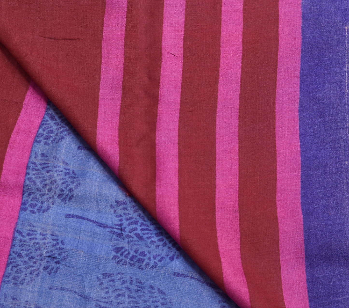 Sushila Vintage Turquoise Blue Saree 100% Pure Tussar Silk Printed Sari Fabric