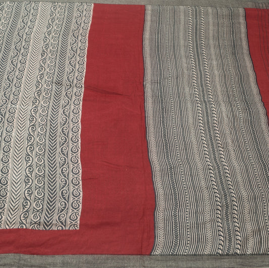 Sushila Vintage Black Branded Saree 100% Pure Woolen Printed Floral Sari Fabric