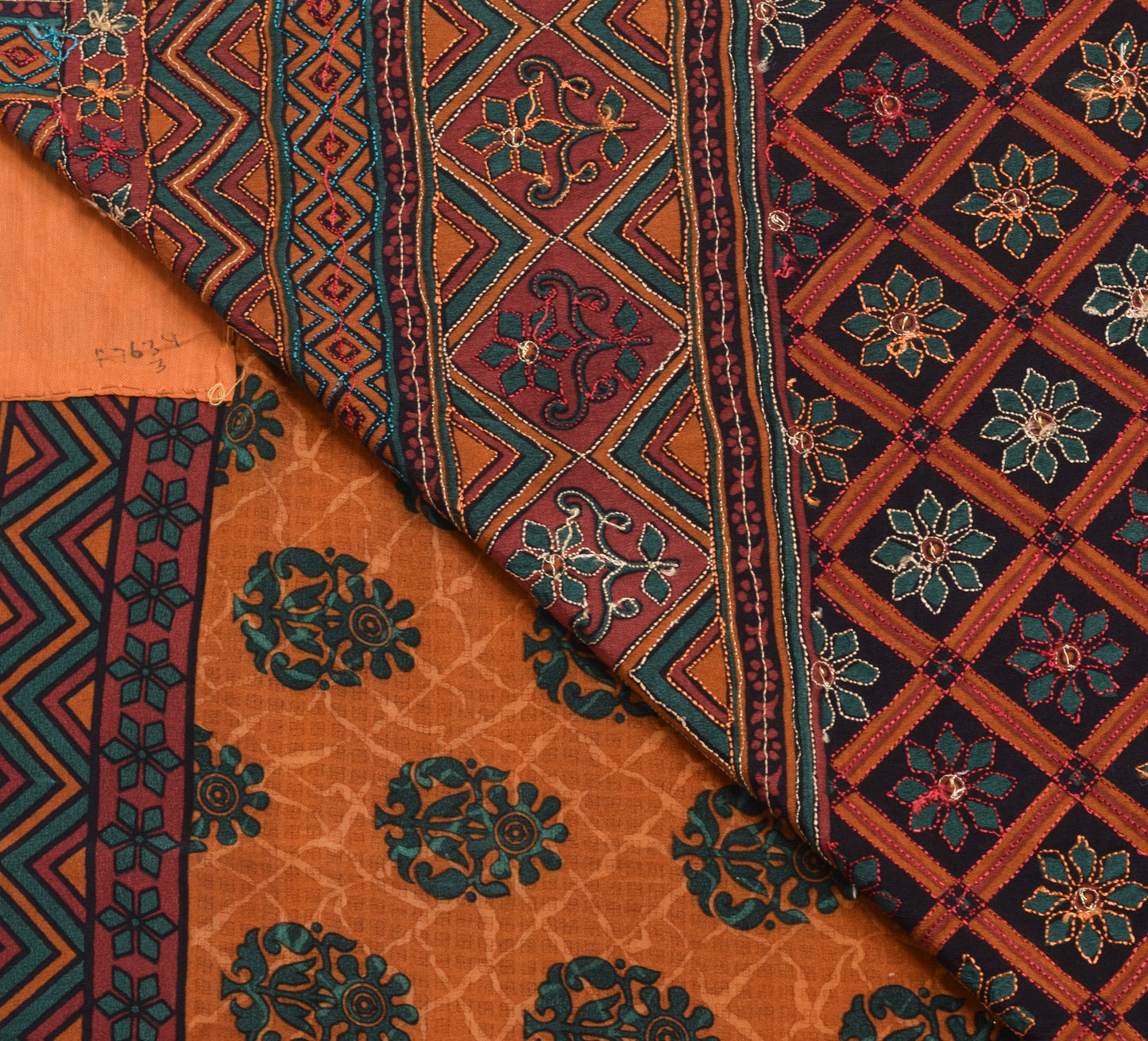 Sushila Vintage Brown Floral Saree 100% Pure Crepe Silk Printed Soft Sari Fabric