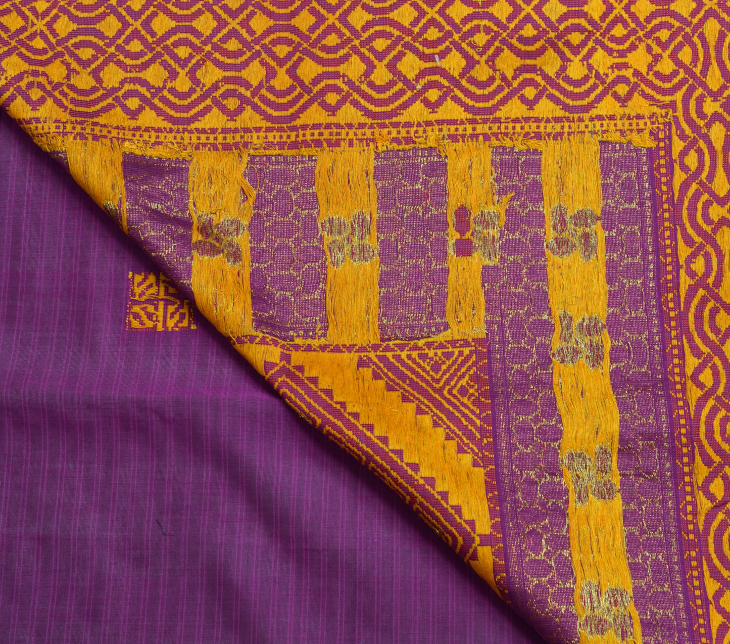 Sushila Vintage Purple Woven Saree Blend Cotton Traditional Sari Craft Fabric