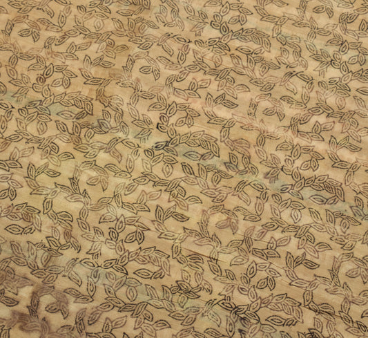 Sushila Vintage Brown Hand Block Printed Saree 100% Pure Silk Classy Sari Fabric