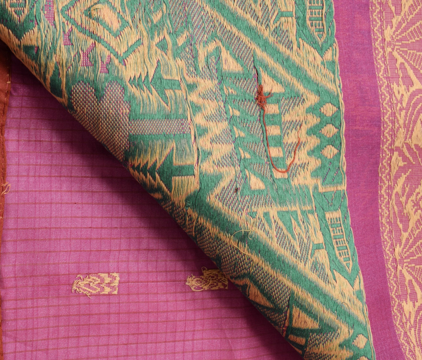 Sushila Vintage Dark Pink Woven Saree 100% Pure Silk Traditional Sari Fabric