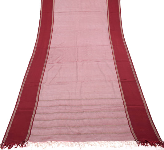 Sushila Vintage Saree 100% Pure Cotton Stripes Woven Soft Handloom Sari Fabric