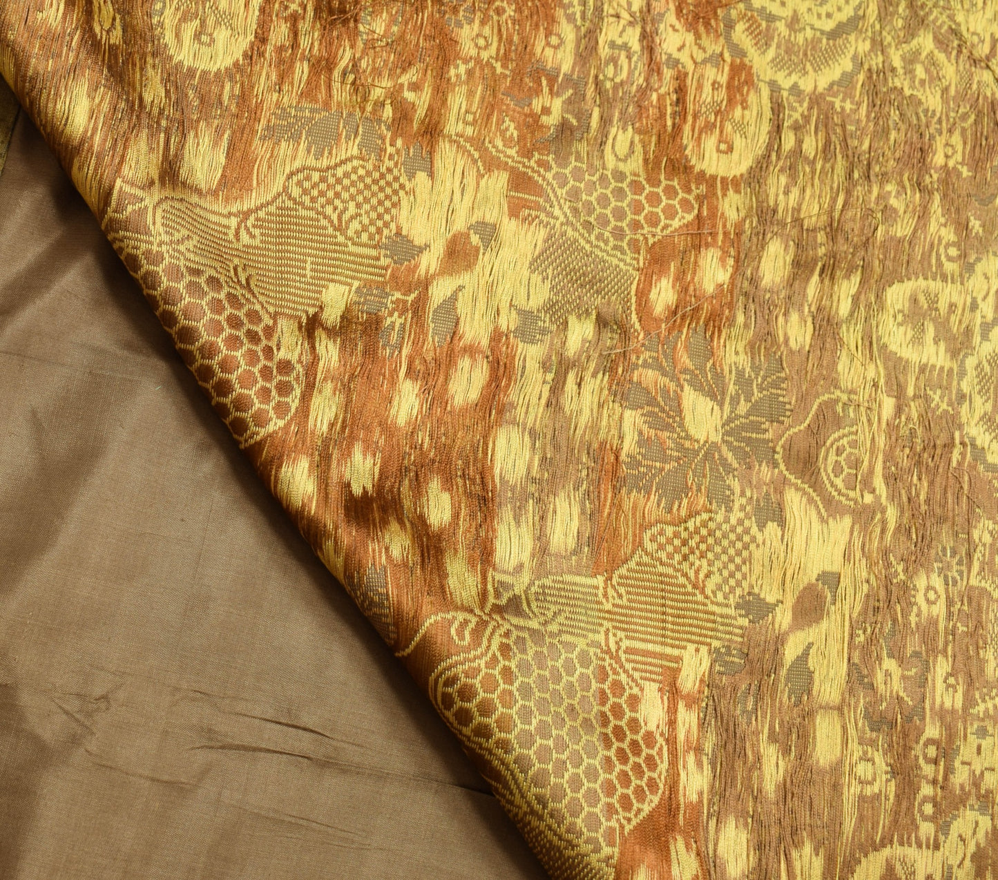 Sushila Vintage Brown 100% Pure Silk Saree With Woven Pallu Sari Craft Fabric