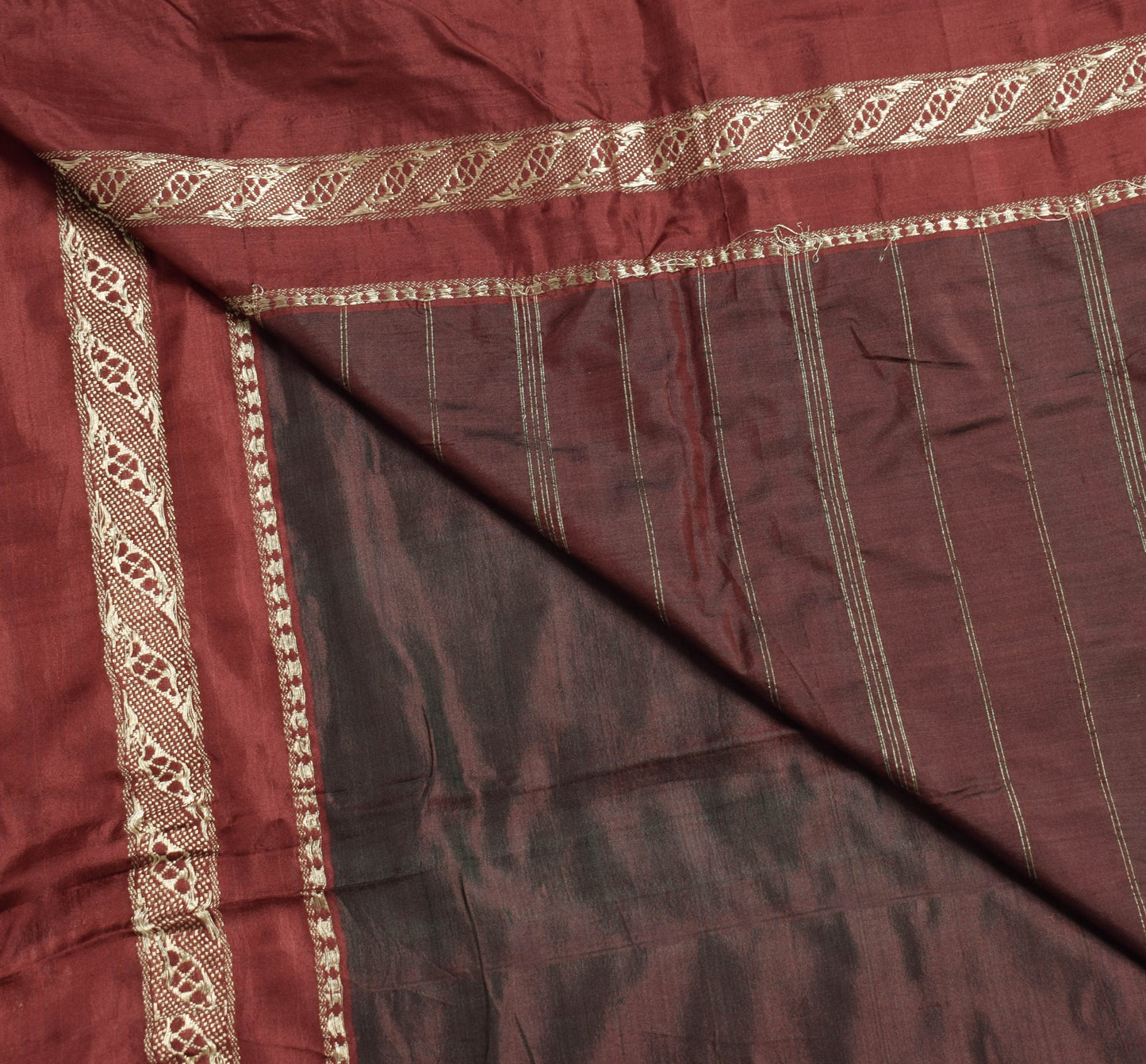 Sushila Vintage Dark Maroon Pure Silk Saree Zari Woven Soft Classy Sari Fabric