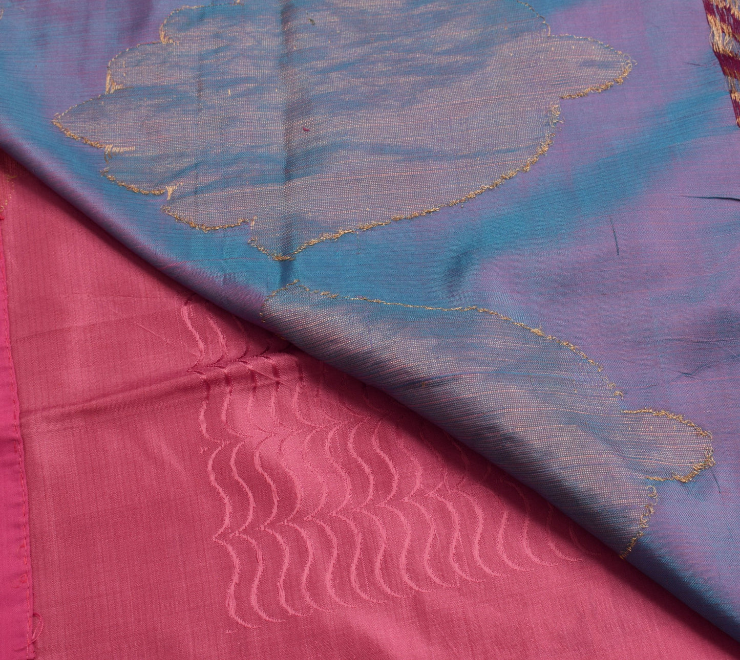 Sushila Vintage Pink 100% Pure Silk Saree Woven Indian Women Sari Craft Fabric