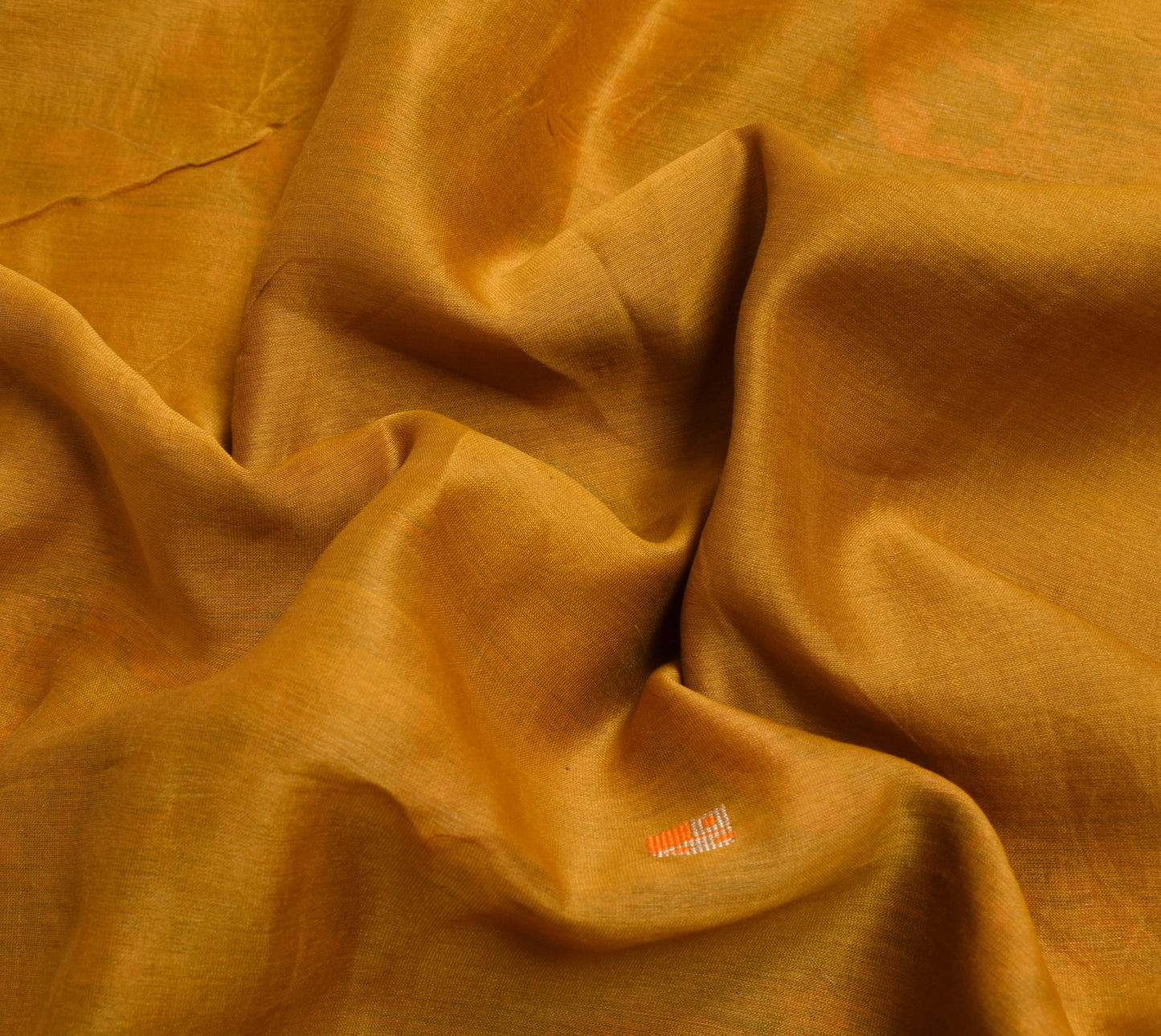 Sushila Vintage Mustard Saree 100% Pure Cotton Woven Traditional Sari Fabric