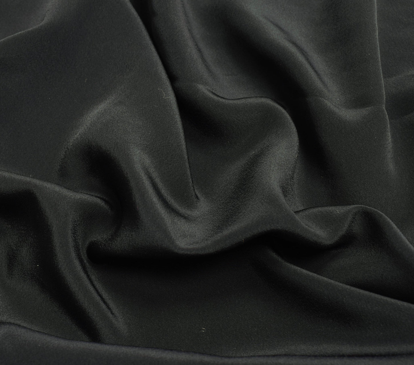 Sushila Vintage Crepe Silk Black Saree Hand Embroidered Soft Sari Dress Fabric
