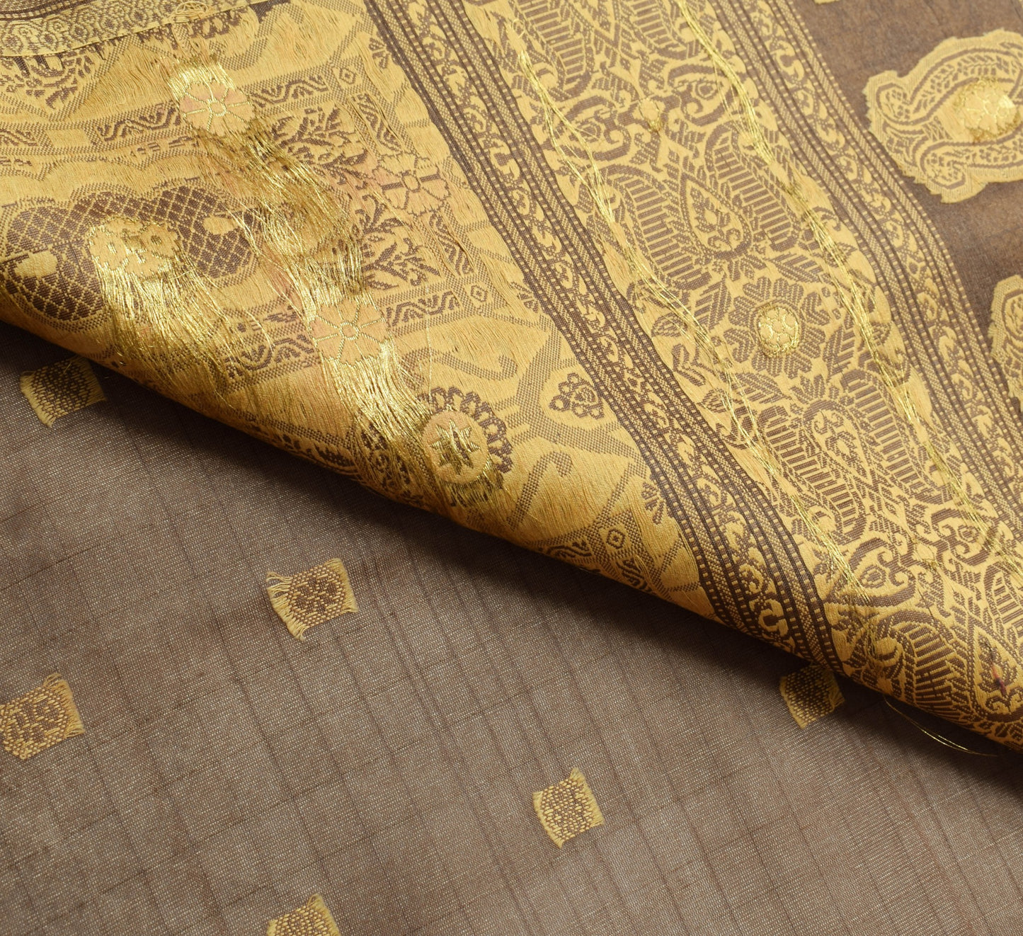 Sushila Vintage Blown 100%Pure Silk Saree All Over Woven Traditionl Sari Fabric