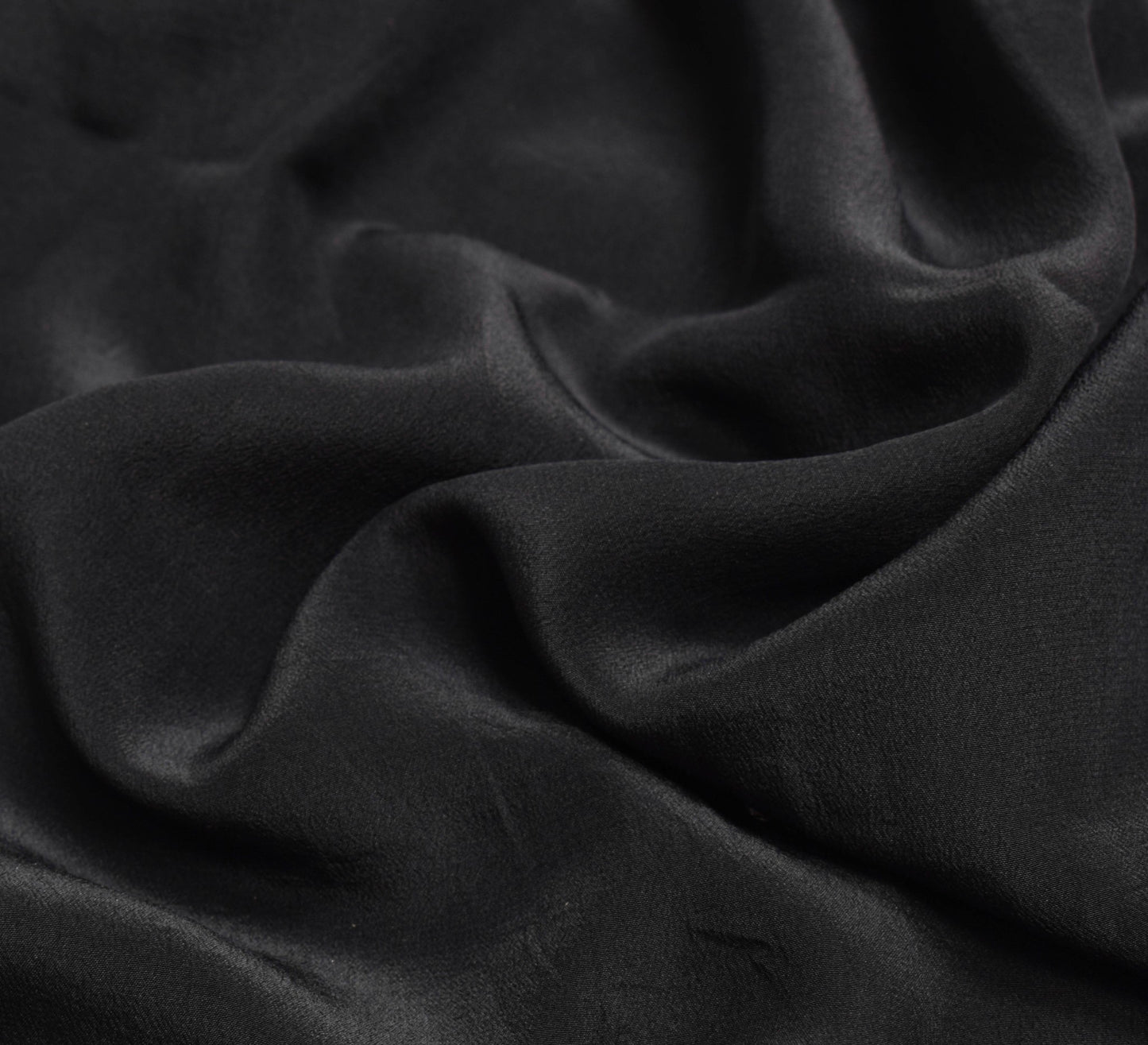 Sushila Vintage Black Glass Beads Embellish Saree Pure Crepe Silk Sari Fabric