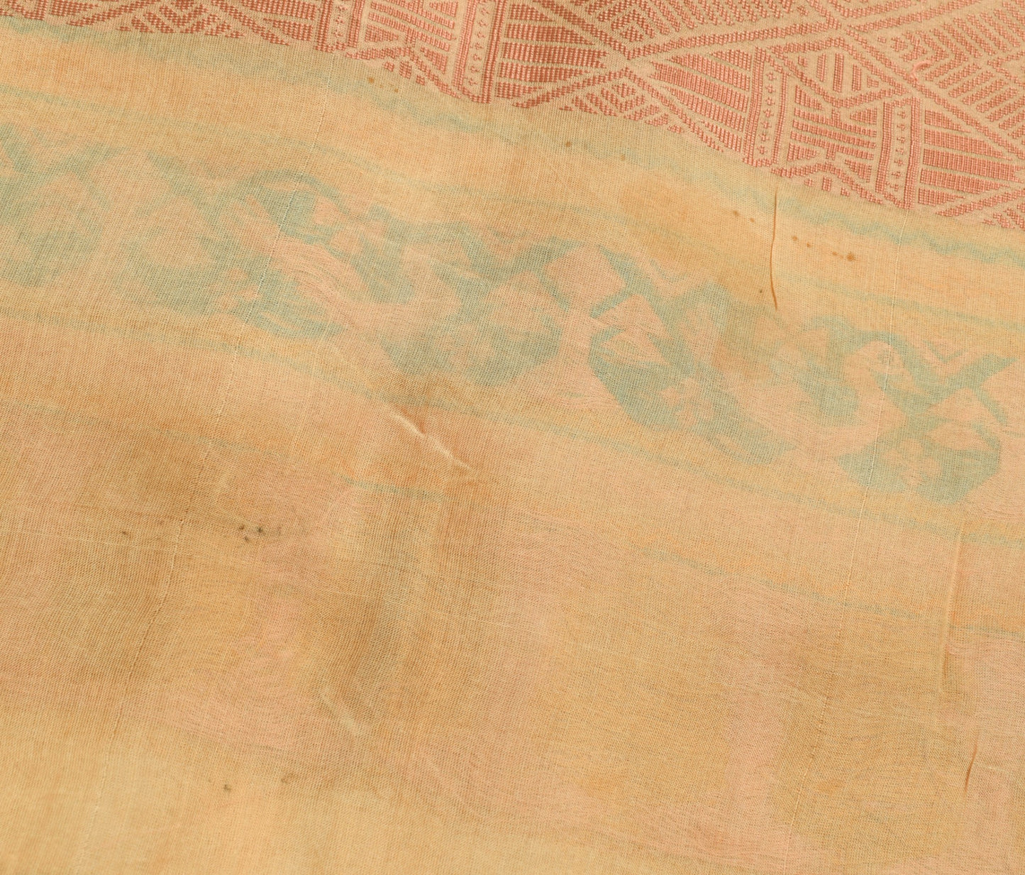 Sushila Vintage 100%Pure Silk Saree All Over Woven Traditional Sari Craft Fabric