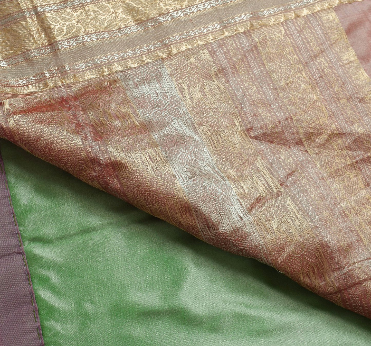 Sushila Vintage Pista Green Woven Saree 100% Pure Silk Traditional Sari Fabric
