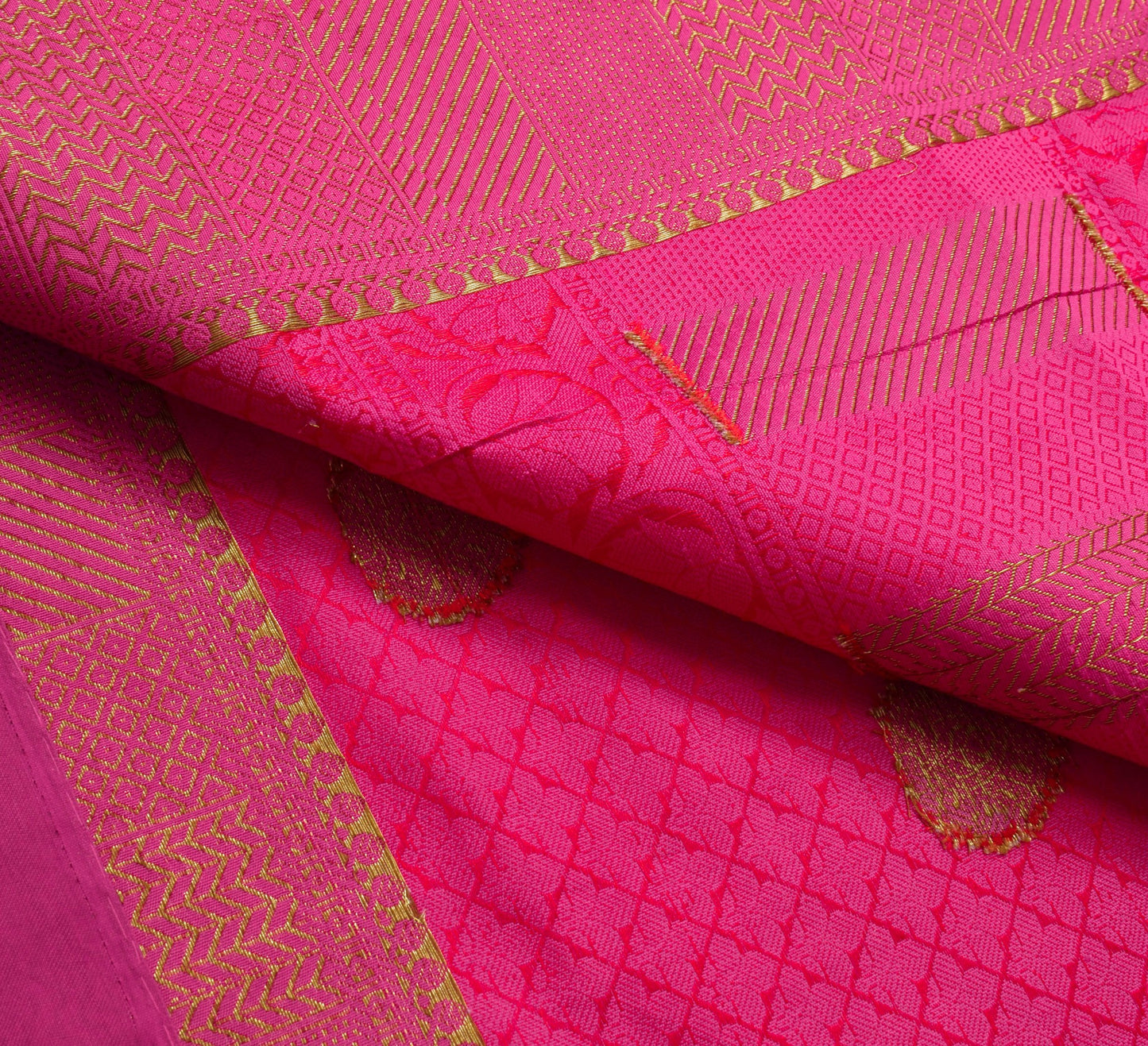 Sushila Vintage Magenta Silk Saree All Over Woven Party Wear Floral Sari Fabric