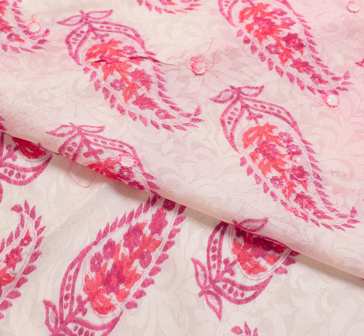 Sushila Vintage Pink Pure Viscose Saree Trending Mirror Work Soft Sari Fabric