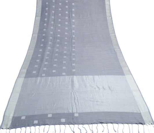 Sushila Vintage Pure Cotton Saree Hand Woven Geometrical Breathable Sari Fabric