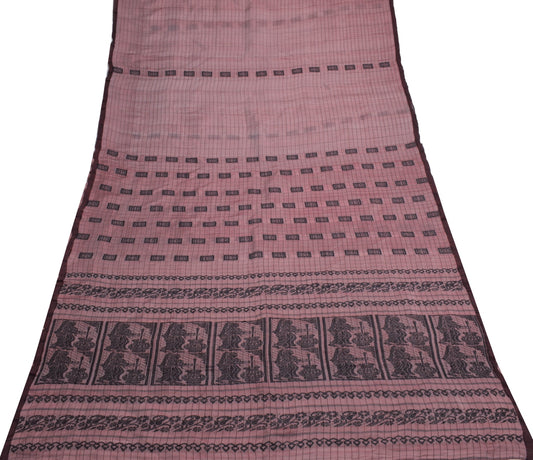 Sushila Vintage Heavy Sarees Pure Cotton Woven Baluchari Mythology Sari Fabric