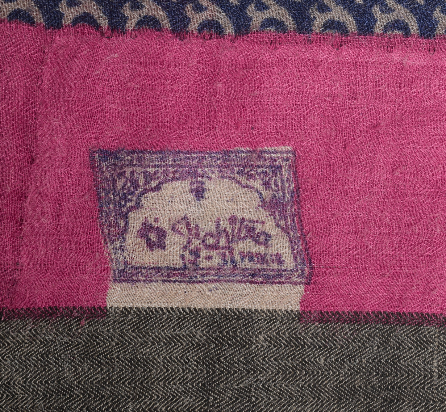 Sushila Vintage Blue Branded Saree Pure Woolen Printed & Woven Soft Sari Fabric