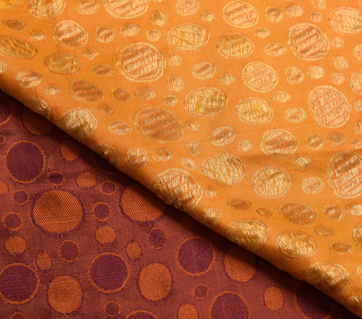 Sushila Vintage Pure Purple Saree Pure Silk Polka Dot Dual Tone Soft Sari Fabric