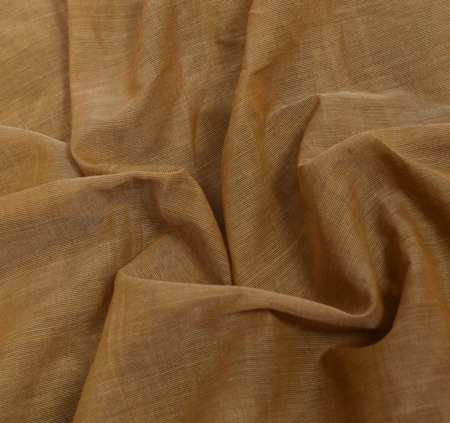 Sushila Vintage Brown Saree 100% Pure Cotton Floral Woven Indian 5YD Sari Fabric