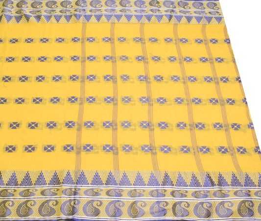Sushila Vintage Bengal Pure Cotton Scrap Saree All Over Woven Soft Sari Fabric
