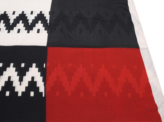 Sushila Vintage Art Silk Elegant Contrast Saree with Bold Zigzag Woven 6Yd Sari