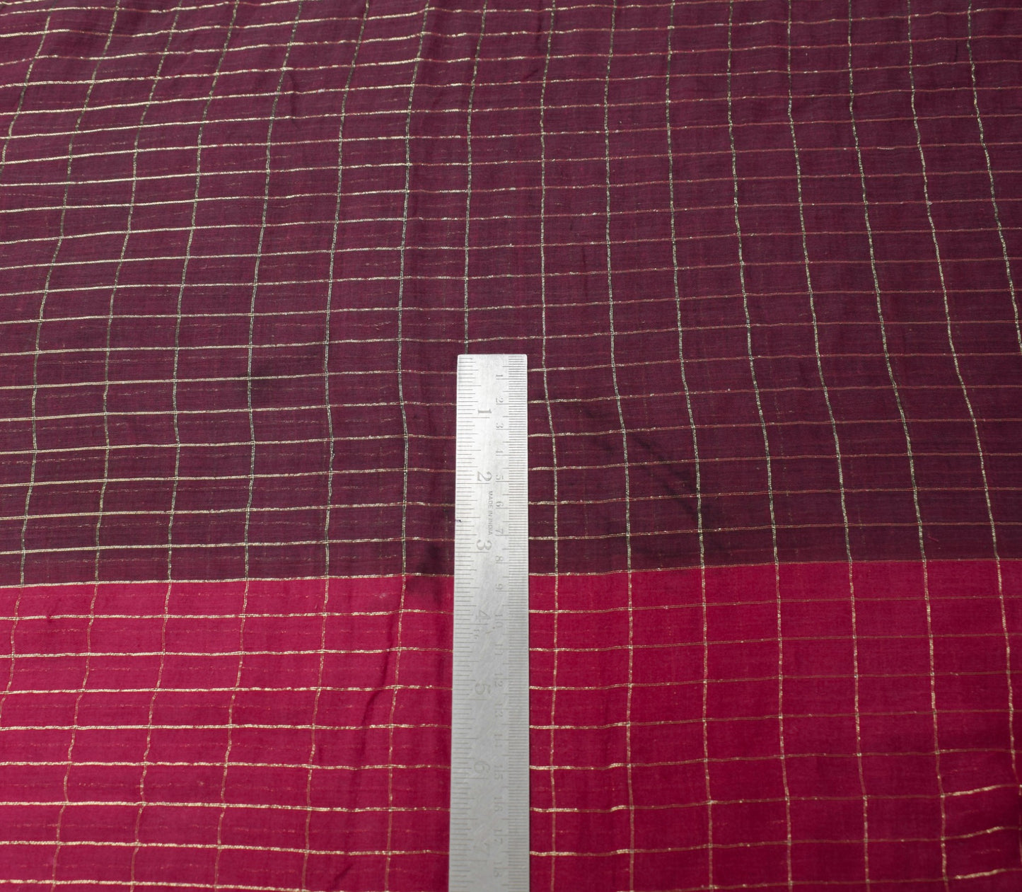Sushila Vintage Dark Garnet Saree Soft Pure Pure Cotton Zari Woven Sari Fabric