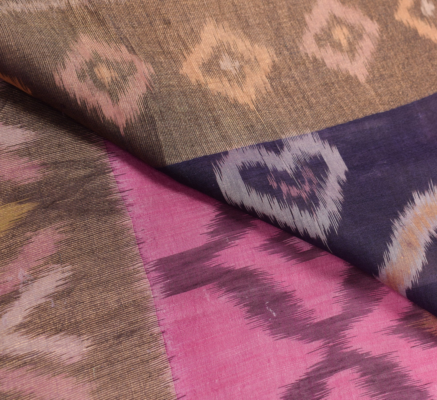 Sushila Vintage Purple Saree Pure Cotton Silk Hand Woven Pochampally Ikat Sari